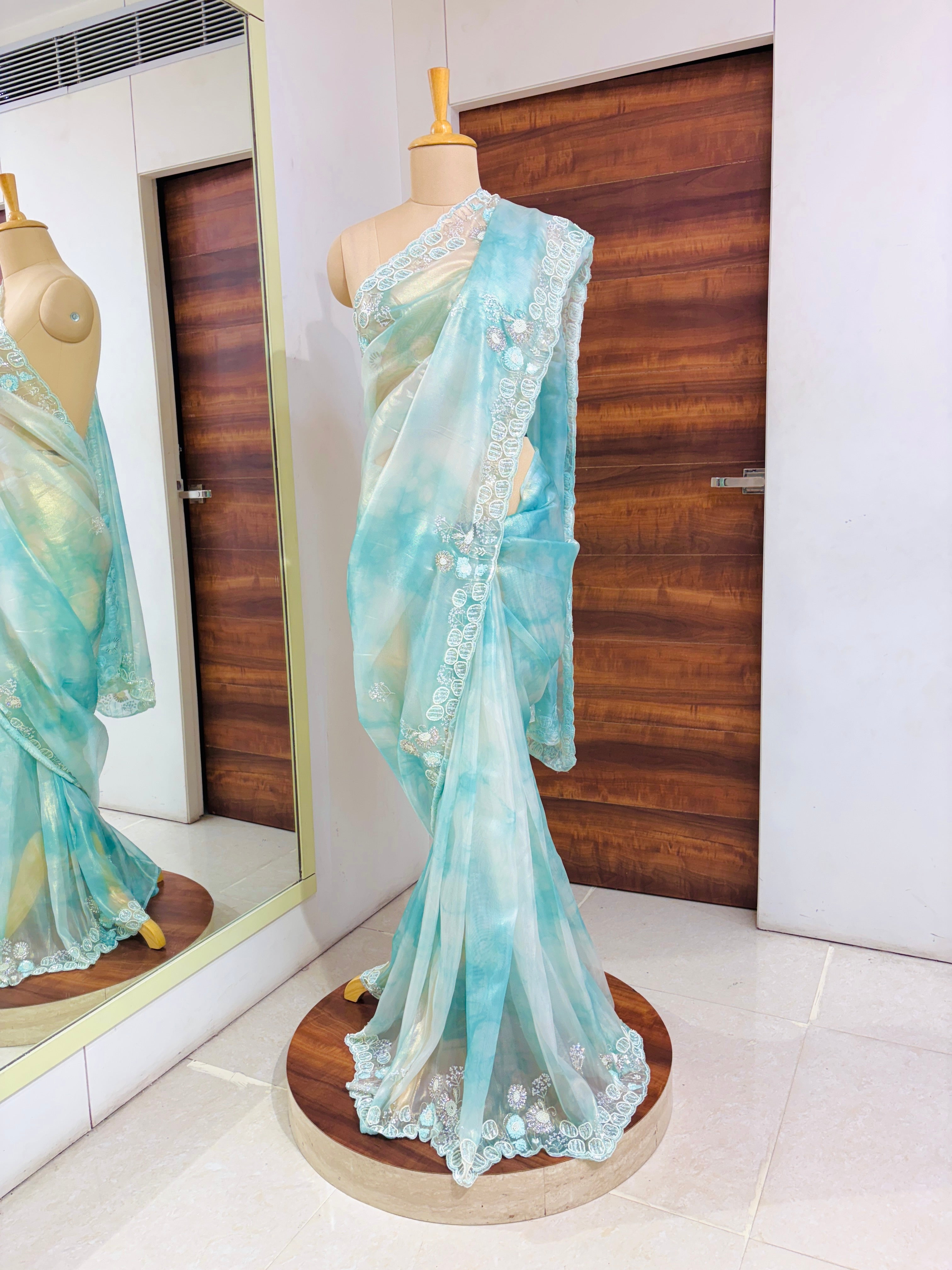 designer tissue sarees by daabu jaipur