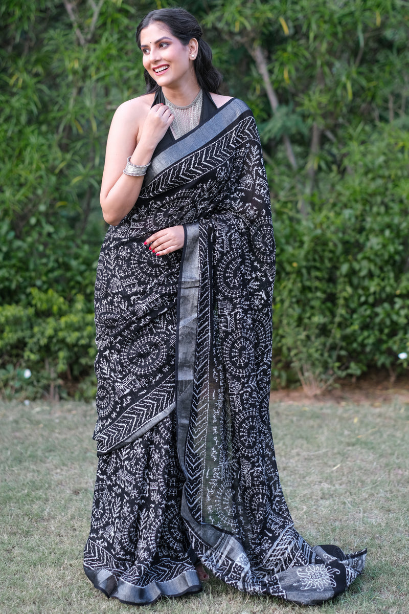 buy handloom linen sarees online