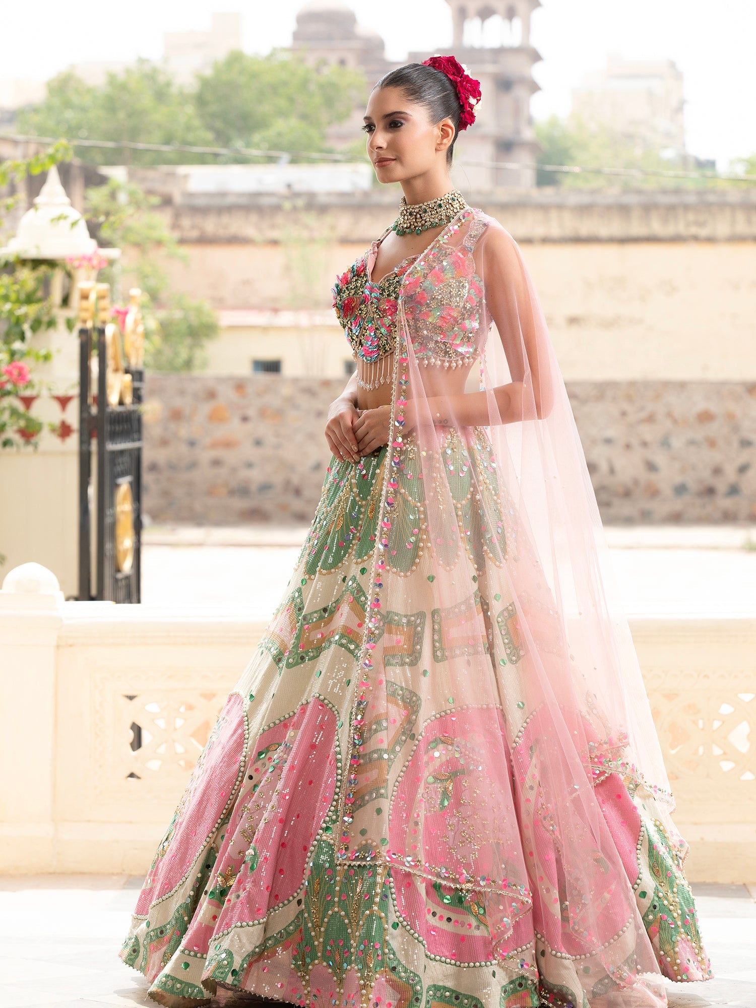 Multicolor Festive Designer Lehenga