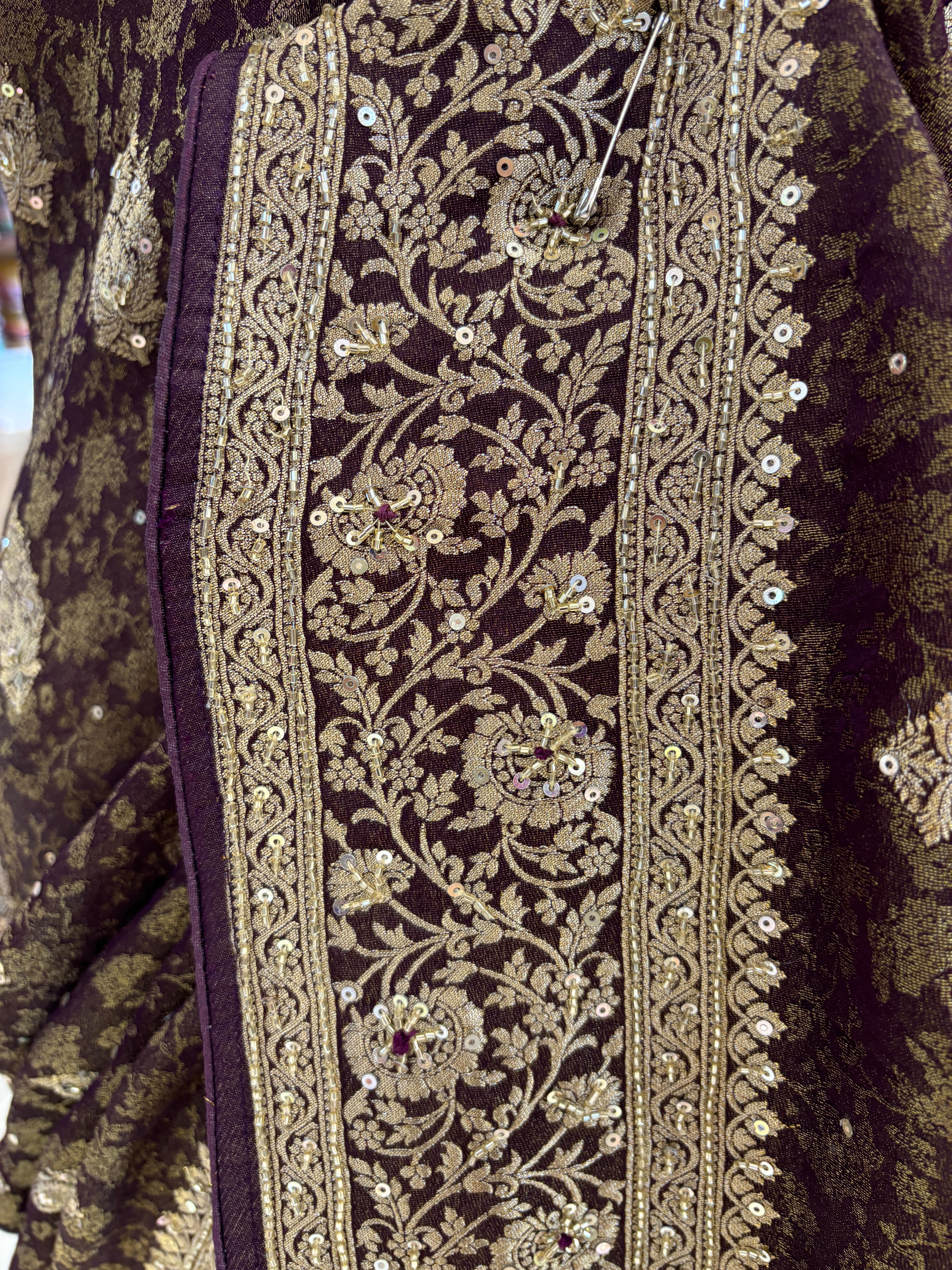 Brown Banarasi Silk Festive Saree