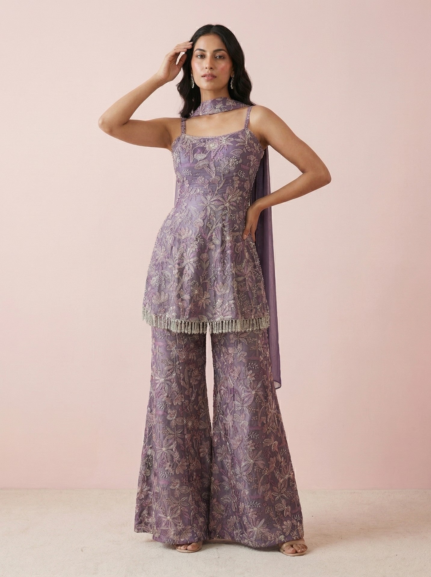 hand grazing palazzo set, palazzo set