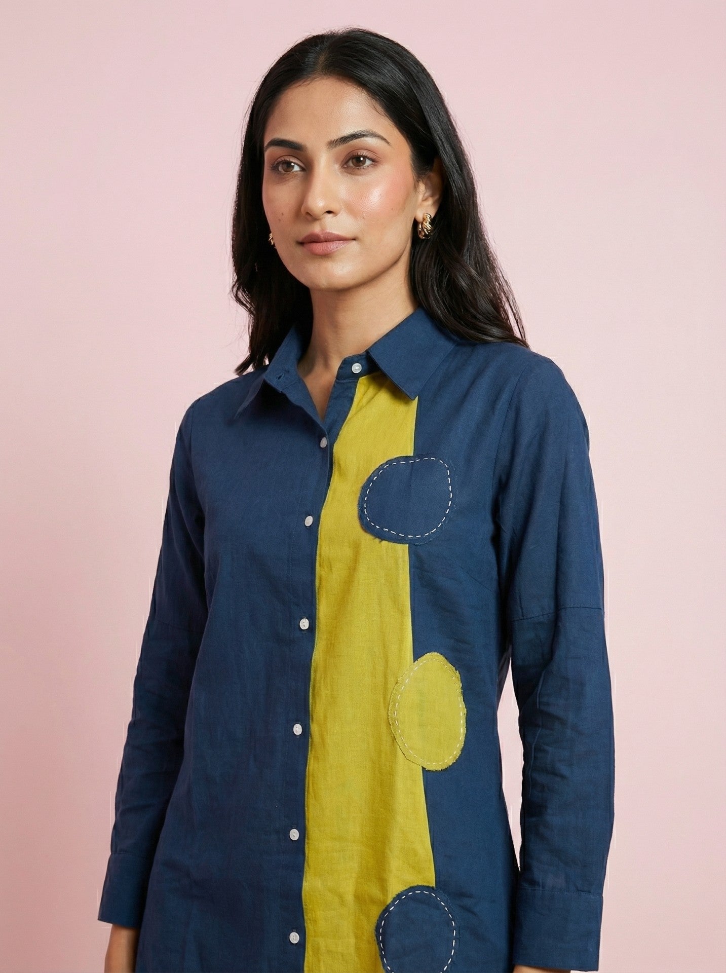 Blue & Yellow Color Block Co-Ord Set