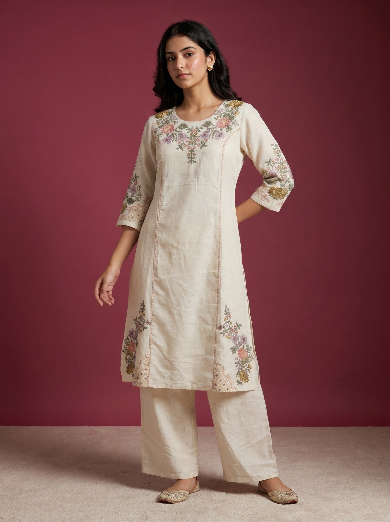 Off White Cotton Co-Ord Set