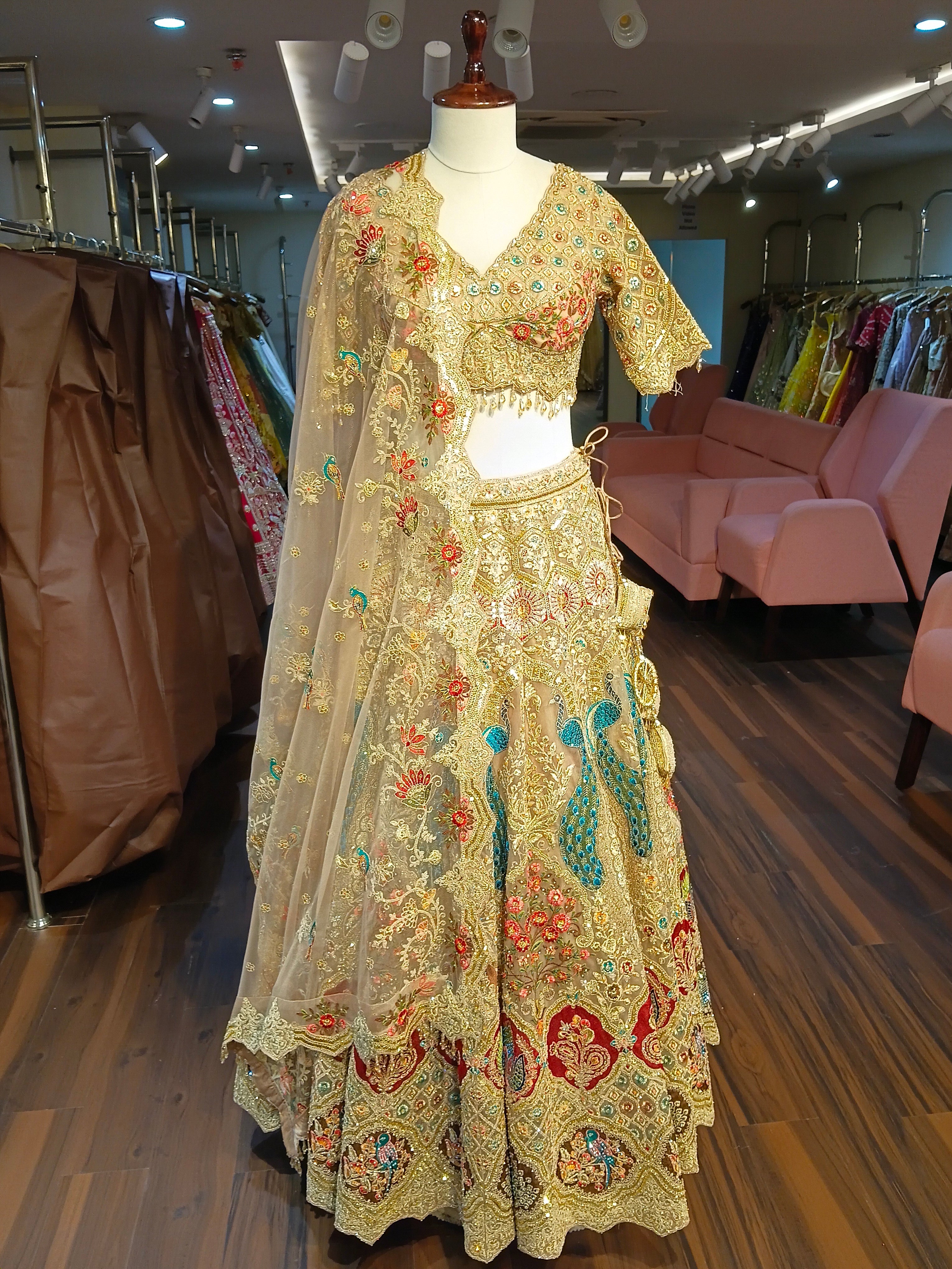 Gold Embroidered Designer Lehenga With Ready Blouse