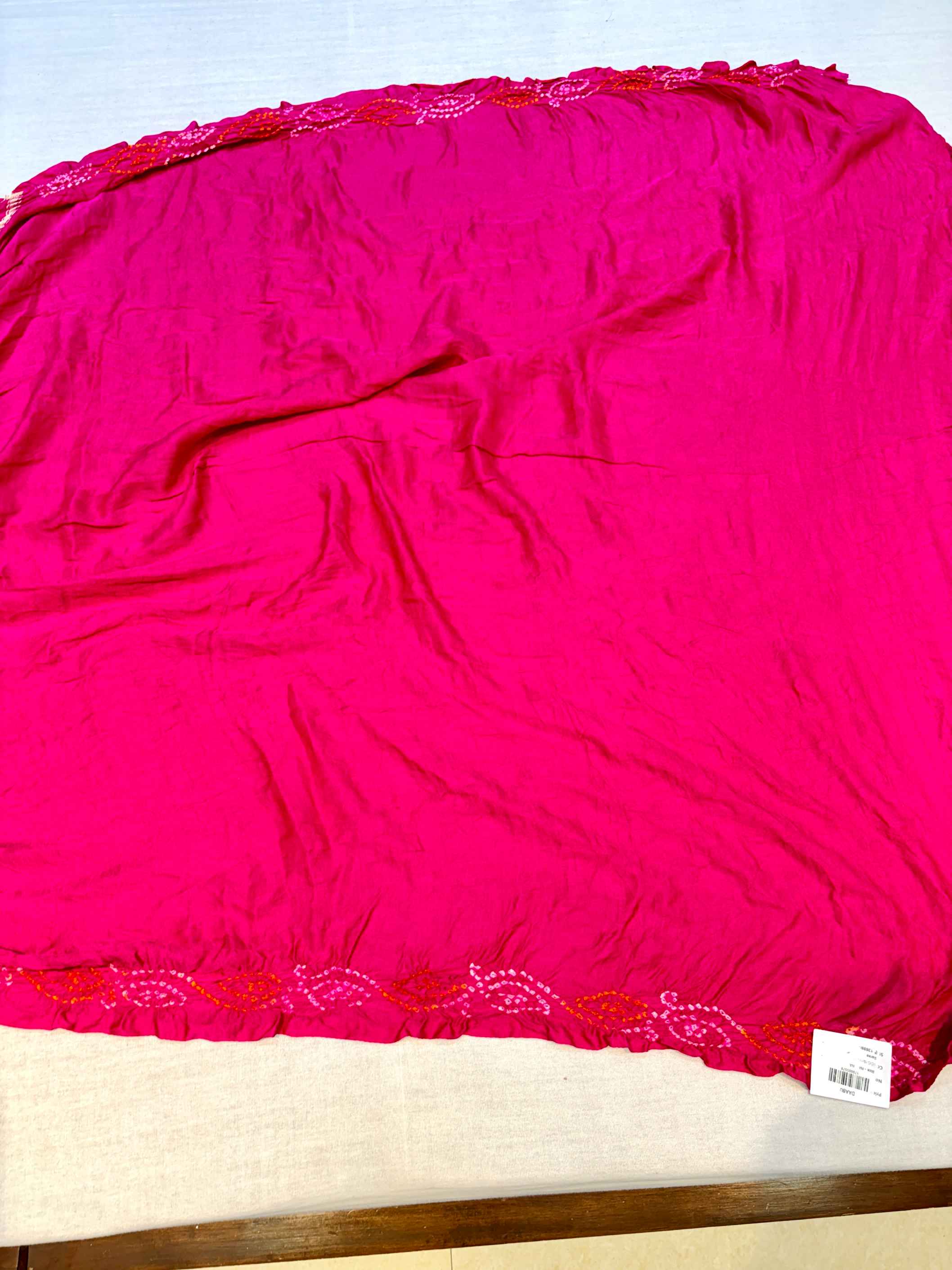 Baby Pink Gajji Silk Rai Bandhej Saree