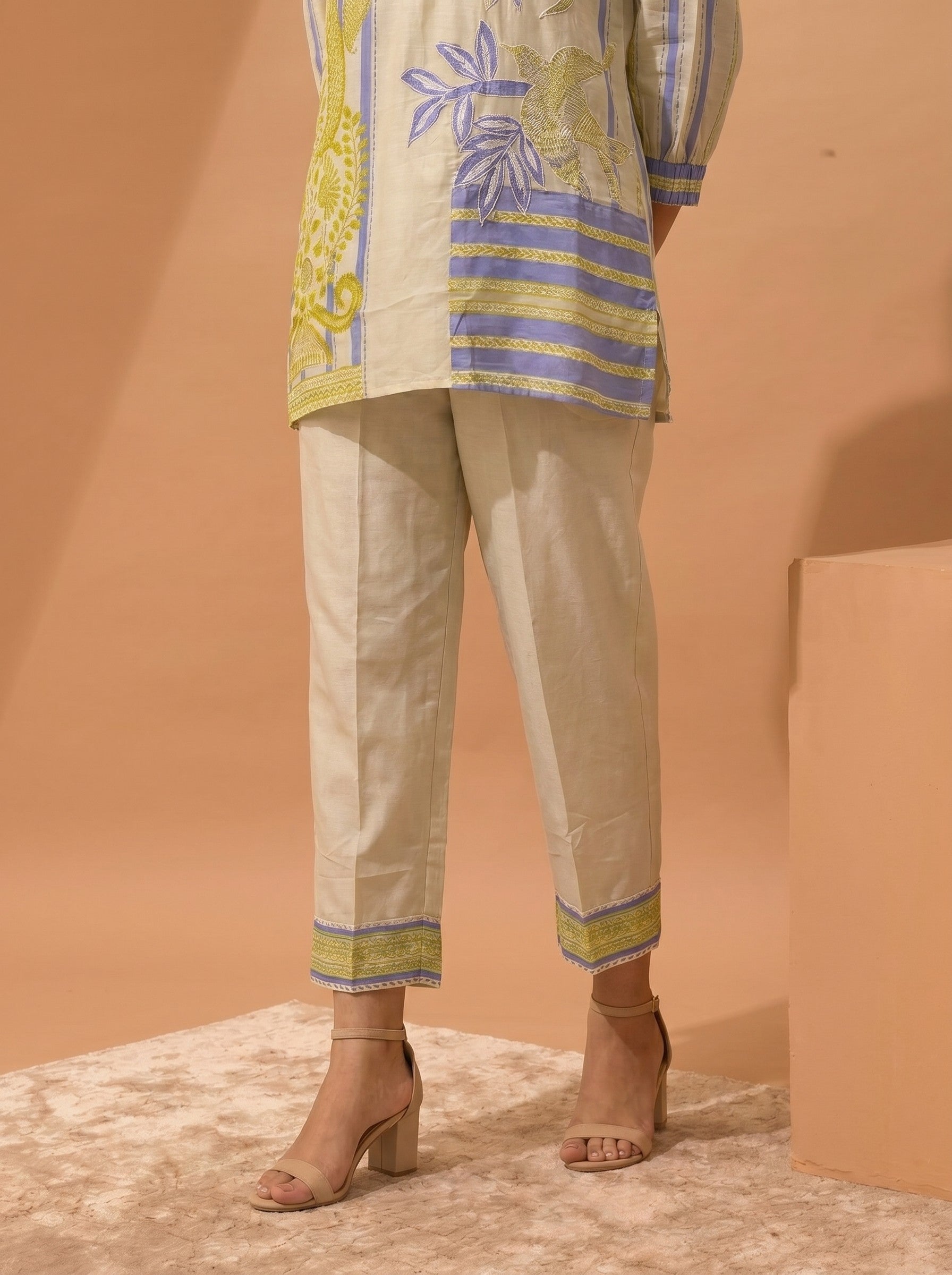 Ivory Embroidered Cotton Co-Ord Set