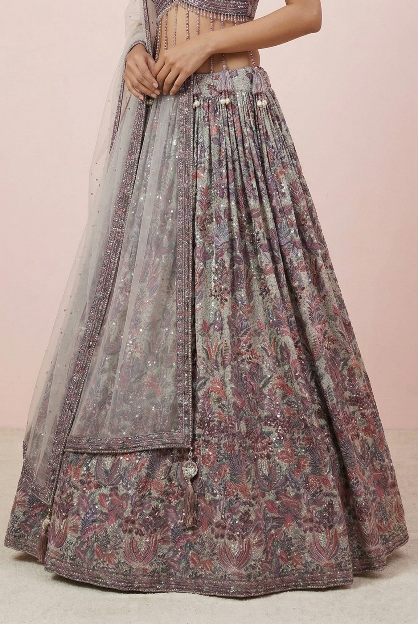 Multicolor Chinnon Festive Lehenga