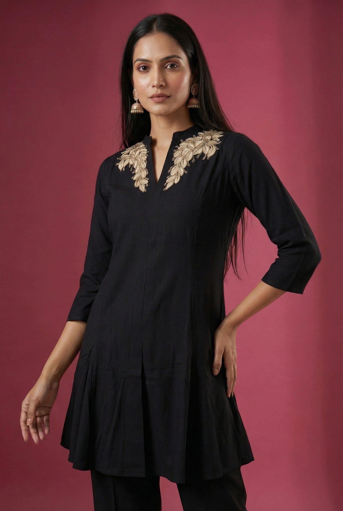 Black Silk Western Co-Ord Set