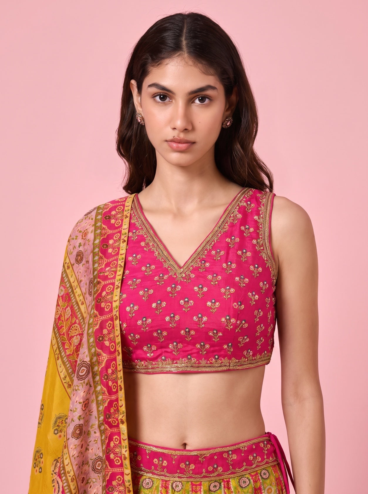 Multicolor Banarasi Silk Festive Lehenga