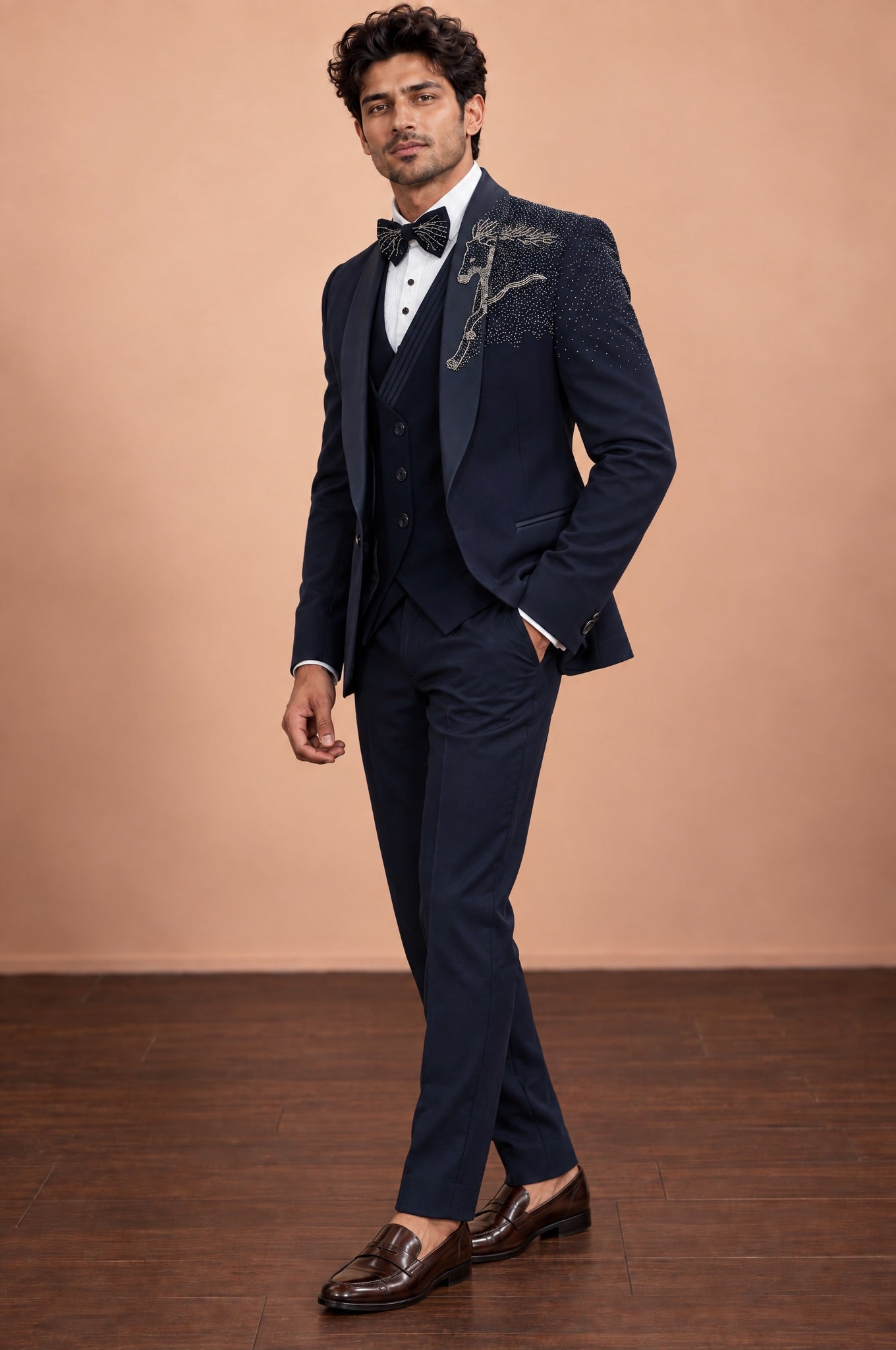 Blue Designer 5 Piece Suit