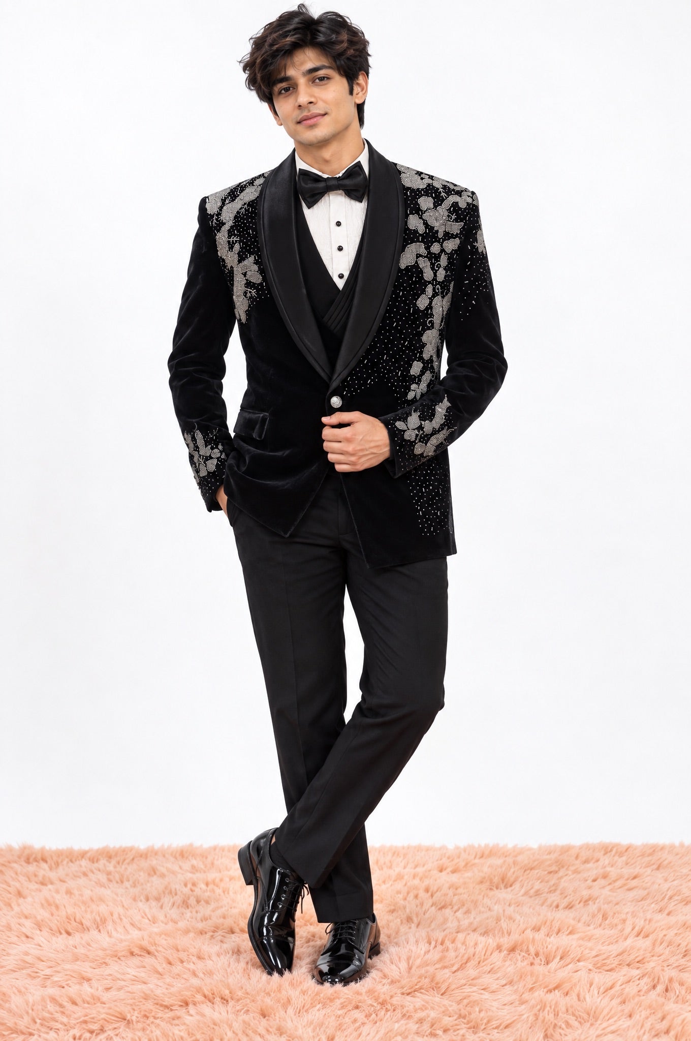 Black Designer 5 Piece Suit