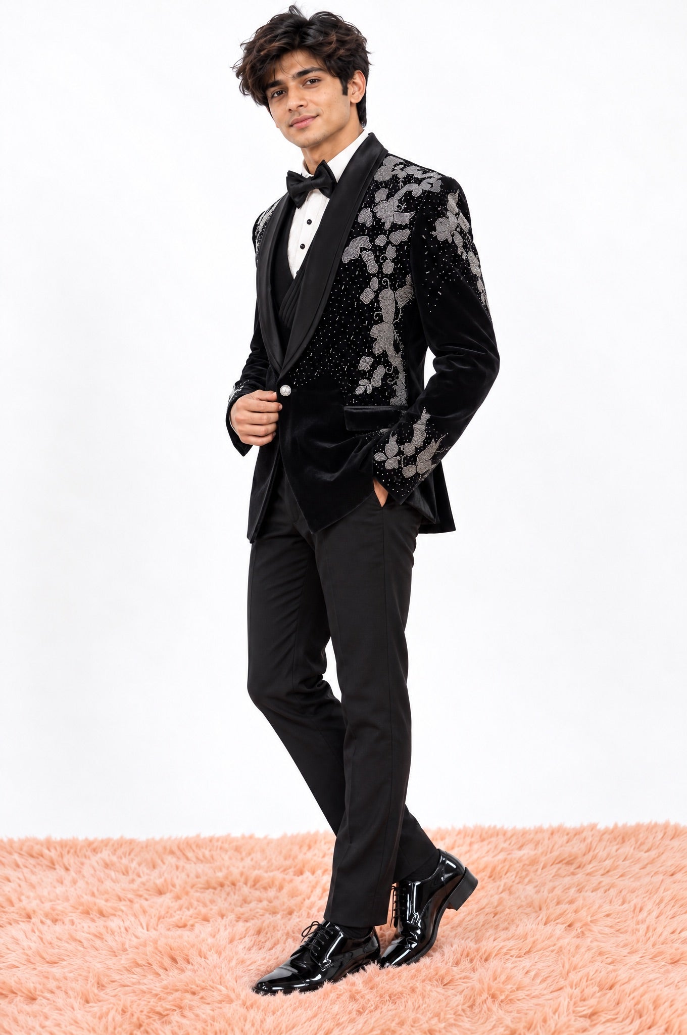 Black Designer 5 Piece Suit