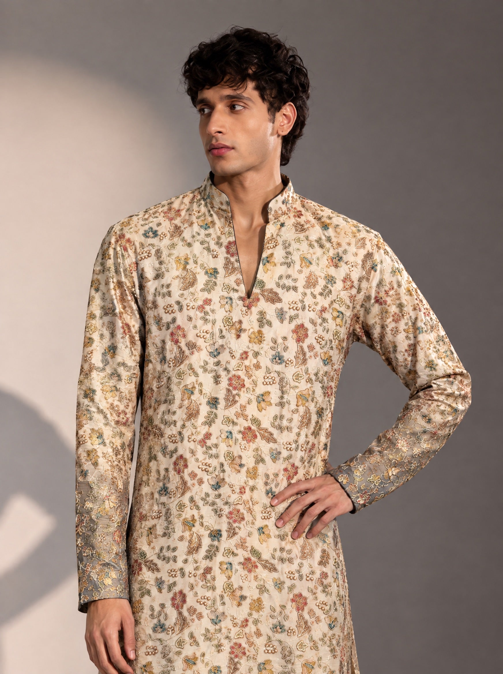 Gold Embroidered  Kurta Pajama for Men