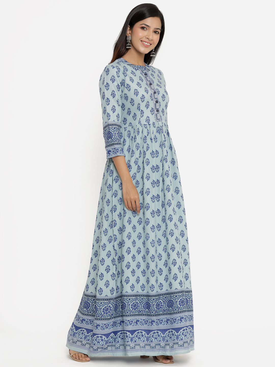 Printed Floral Print Viscose Rayon Anarkali
