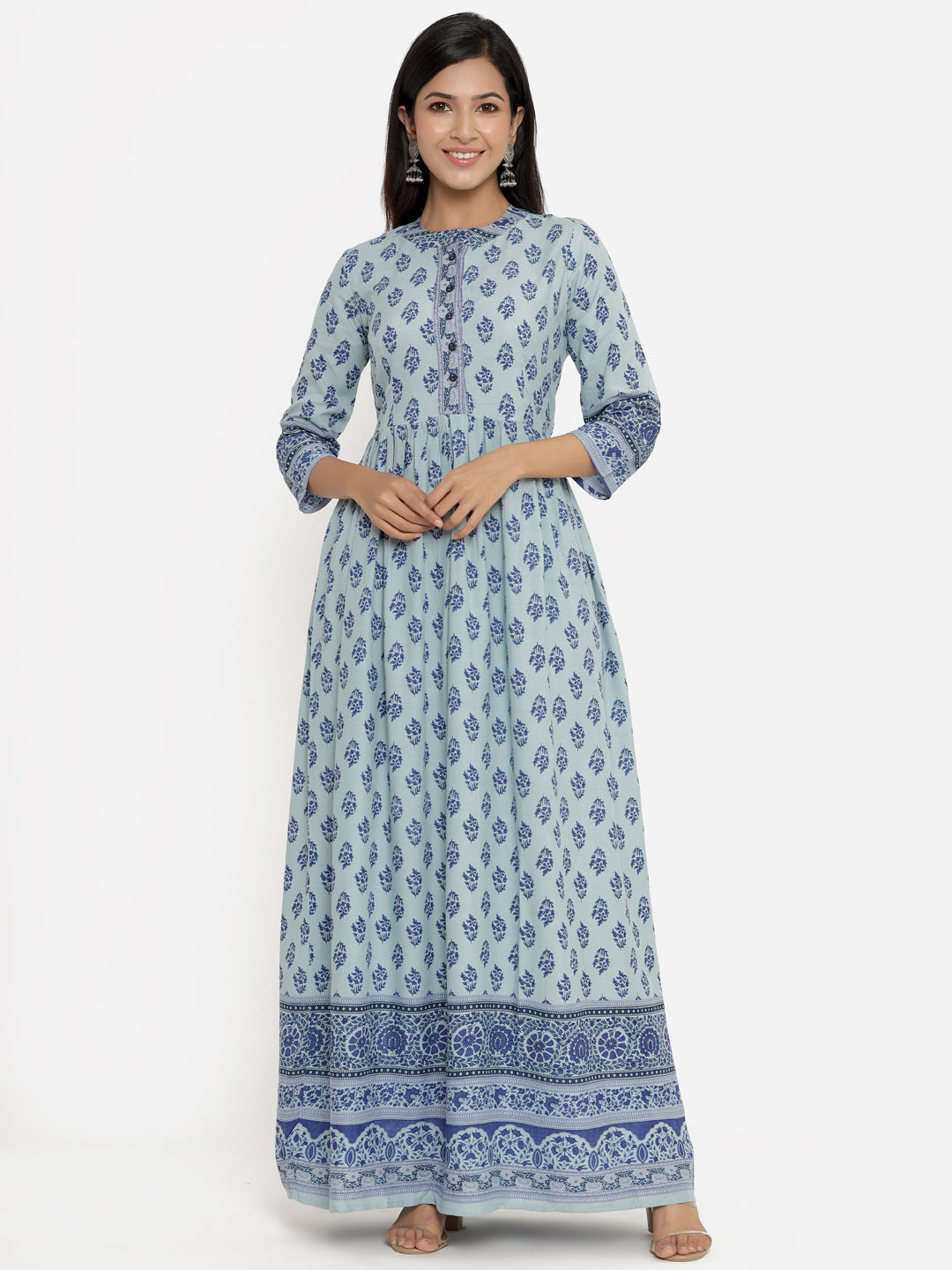 Printed Floral Print Viscose Rayon Anarkali