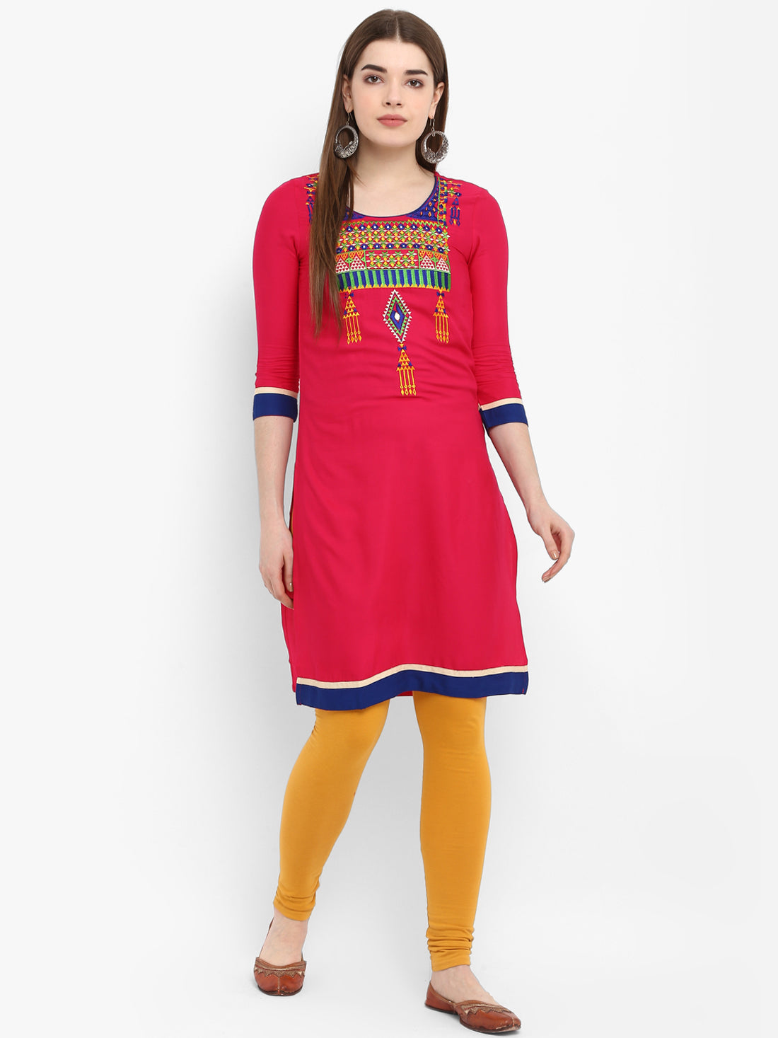 Pink Embroidered Italian Silk Kurta